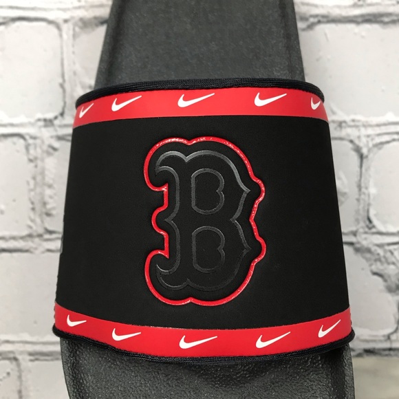 Nike Offcourt Slide MLB Boston Red Sox Mens Black & Red Baseball Sandals Size 8 - Picture 3 of 11